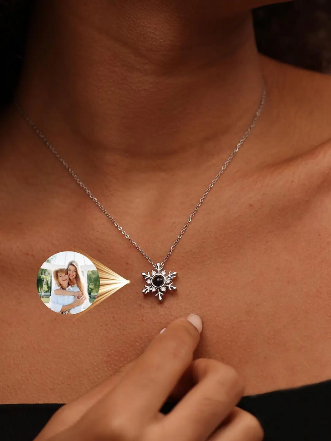 Kartanesi Tasarım Kadın Fotoğraflı Projeksiyon Kolye