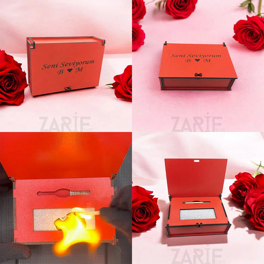 Yanan Ahşap Hediye Kutusu