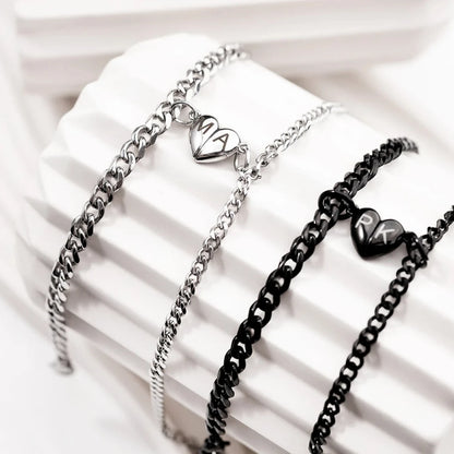 Mıknatıslı Kalpli Çift Bilekliği (2 adet)