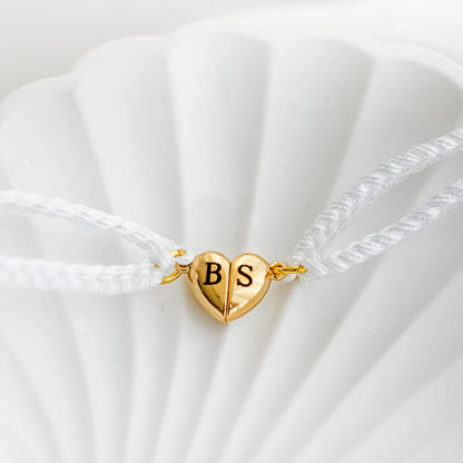 Mıknatıslı Kalpli Çift Bilekliği (2 adet)