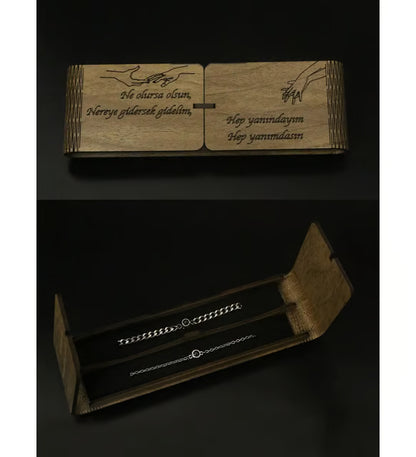 Sonsuz Aşk 2’li Bileklik Seti – Projeksiyonlu Fotoğraflı